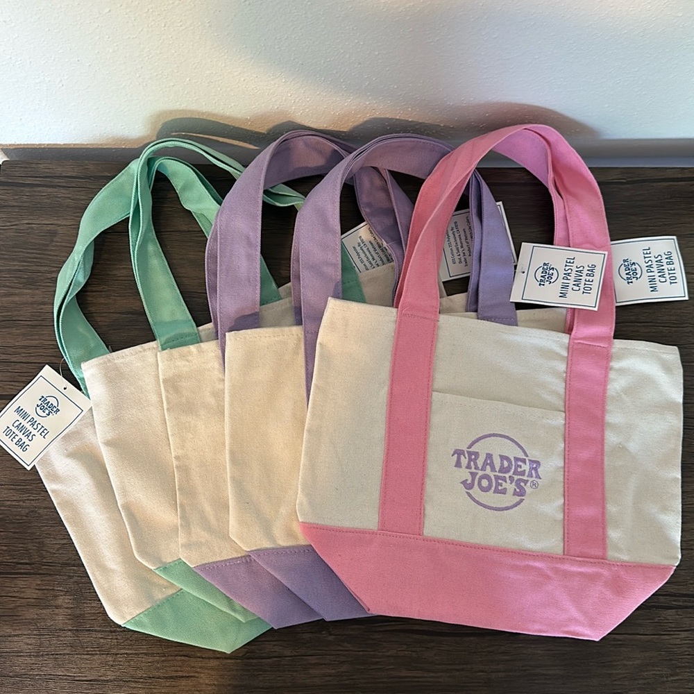TJ Mini Pastel Canvas Tote Bag Set